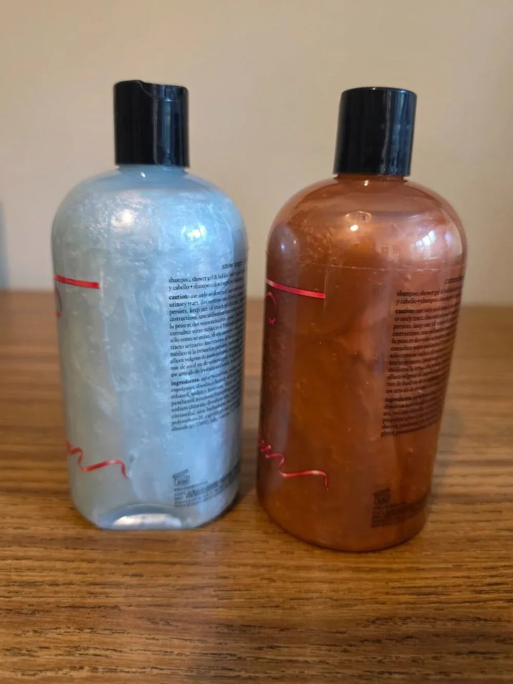 Philosophy Shower Gel Lot of 2 Snow Angel Caramel Apple 16 oz Bubble Bath NEW
